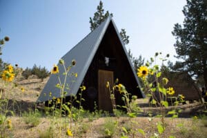 A frame housing at OMSI's Camp Hancock Field Station.