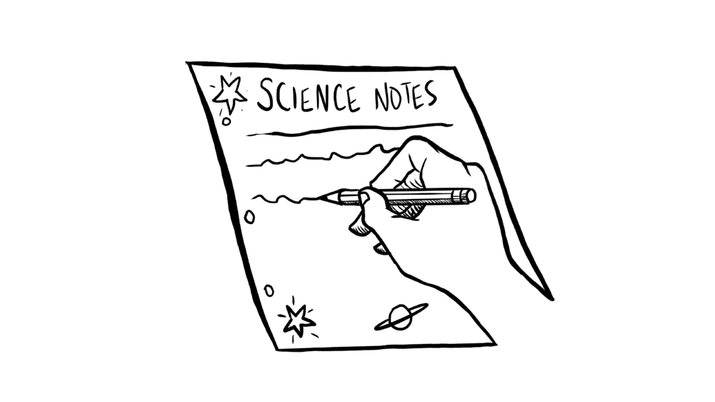 Hand writing science notes