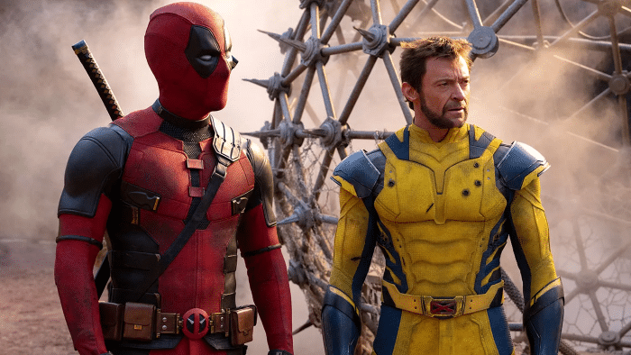 Deadpool and Wolverine standing together