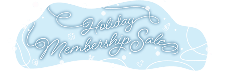 "holiday membership sale" written on ice with skate marks