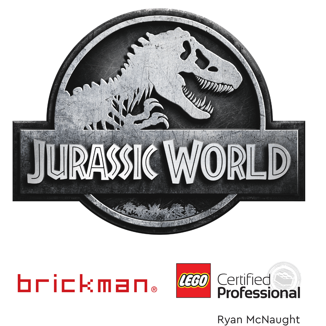 Jurassic World, Brickman, and LEGO Certified Professional - Ryan McNaught Logos