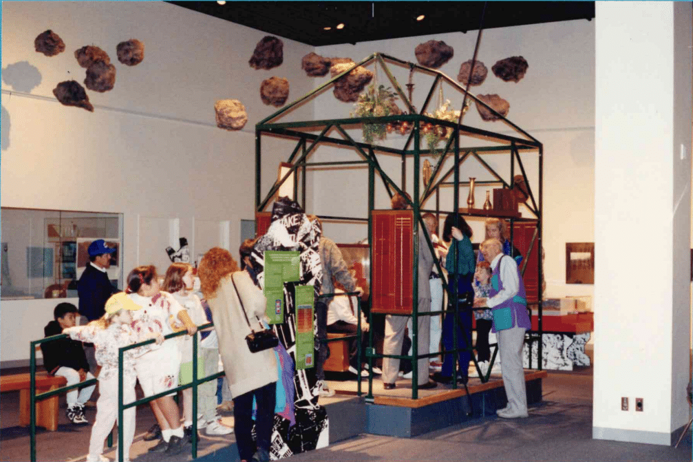 A historic picture of the first Shake House in OMSI, which was part of the exhibit