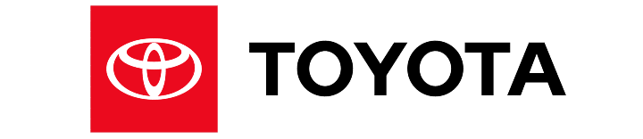 Toyota's logo, in red as an icon and in black as text.