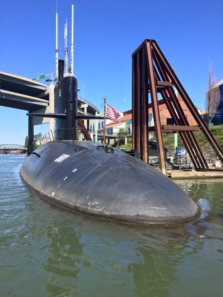 Front view of the USS Blueback