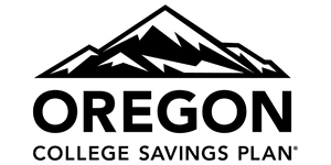 Oregon College Savings Plan Logo with black mountain above it