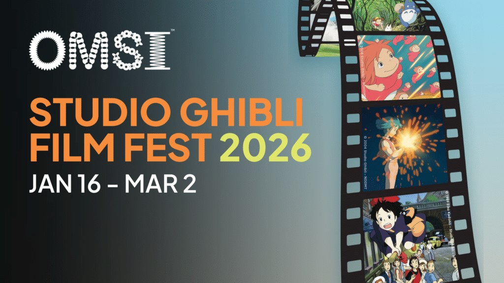 Studio Ghibli Film Fest 2026 with film reel and images from Studio Ghibli films.